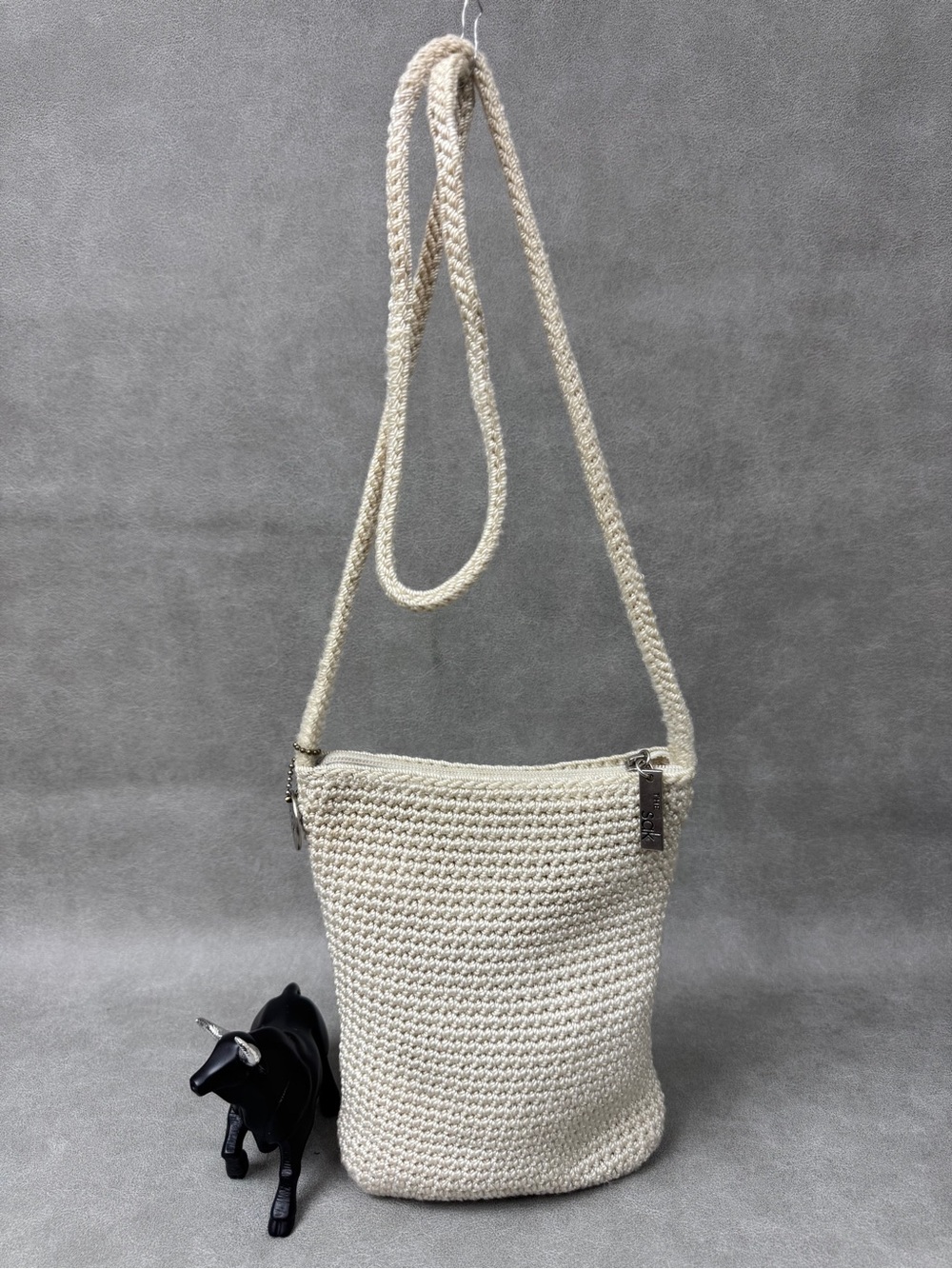 The Sak Cream Crochet Crossbody with Braided Strap